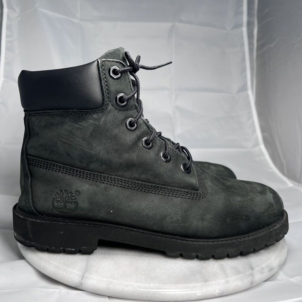 Timberland Boots Boys Junior Size 6 Premium NuBuck Leather Gree - Picture 4 of 10